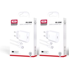 СЗУ-адаптер XO L91 25W (1Type-C) + кабель Type-C (Белый)